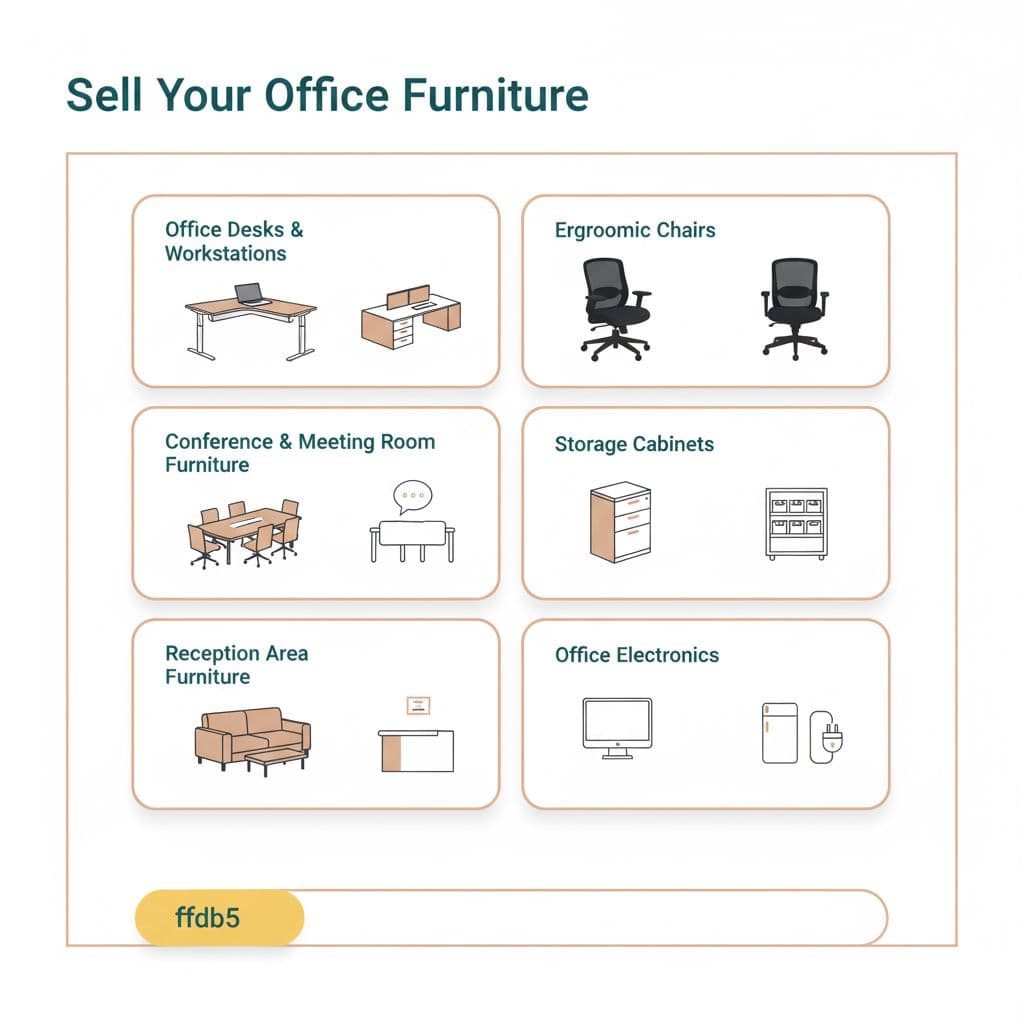 Rukun Al Arooba — modern office interior with desks and ergonomic chairs; sell used office furniture in Dubai